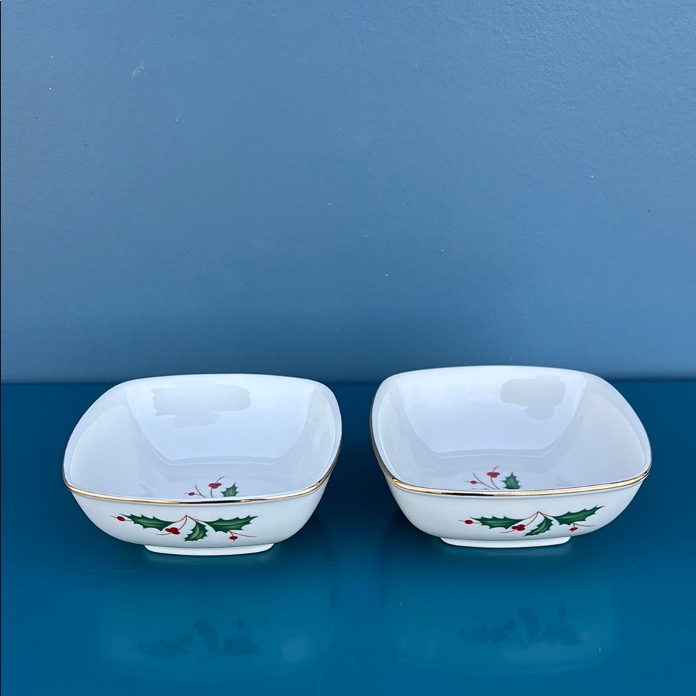 Set Of 2 Vintage Lenox HOLIDAY Dipping Bowls